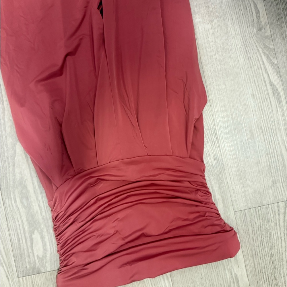 Heart Hips Strapless Ruched Jumpsuit in Dusty Rose - Picture 3 of 7